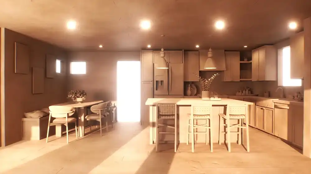 Walkthrough still — great room
